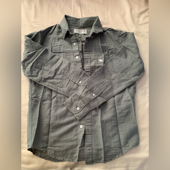 Men's olive green Long-Sleeve Dress Shirt - Picture 1 of 4